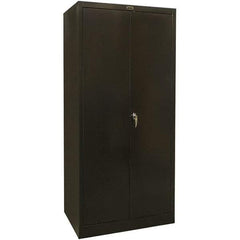 Hallowell - 4 Shelf Locking Storage Cabinet - Steel, 36" Wide x 18" Deep x 78" High, Black - All Tool & Supply