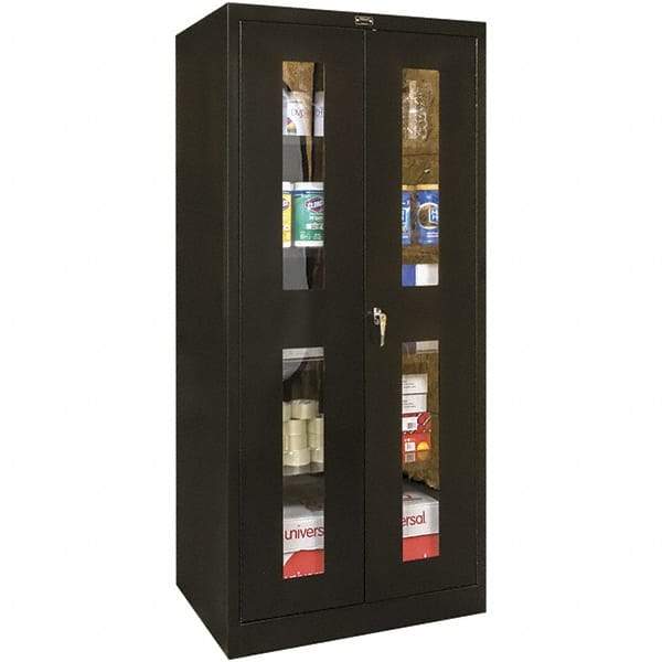 Hallowell - 4 Shelf Visible Storage Cabinet - Steel, 48" Wide x 18" Deep x 78" High, Black - All Tool & Supply