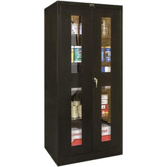 Hallowell - 4 Shelf Visible Storage Cabinet - Steel, 48" Wide x 18" Deep x 78" High, Black - All Tool & Supply