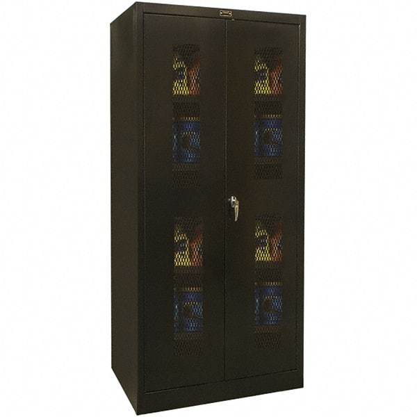 Hallowell - 4 Shelf Visible Storage Cabinet - Steel, 48" Wide x 18" Deep x 78" High, Black - All Tool & Supply