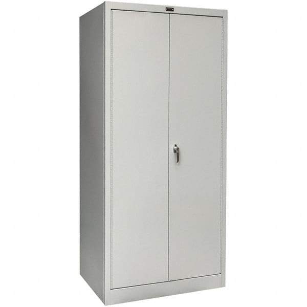 Hallowell - 4 Shelf Locking Storage Cabinet - Steel, 36" Wide x 18" Deep x 78" High, Platinum - All Tool & Supply