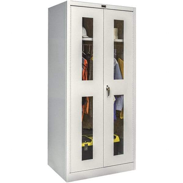 Hallowell - 1 Shelf Wardrobe Storage Cabinet - Steel, 48" Wide x 24" Deep x 78" High, Platinum - All Tool & Supply