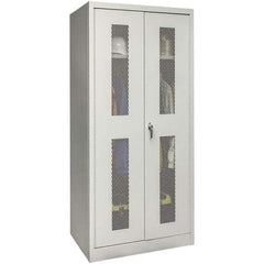 Hallowell - 1 Shelf Wardrobe Storage Cabinet - Steel, 36" Wide x 24" Deep x 78" High, Platinum - All Tool & Supply