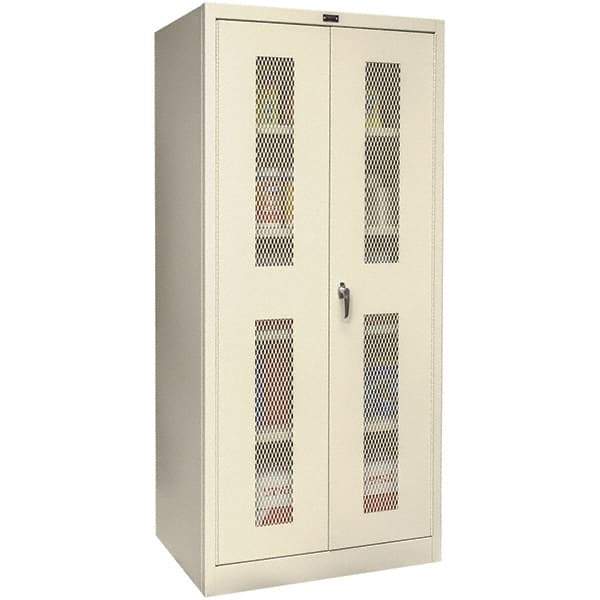 Hallowell - 4 Shelf Visible Storage Cabinet - Steel, 36" Wide x 24" Deep x 72" High, Tan - All Tool & Supply