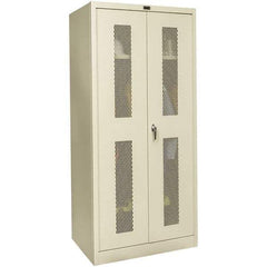 Hallowell - 1 Shelf Wardrobe Storage Cabinet - Steel, 48" Wide x 24" Deep x 72" High, Tan - All Tool & Supply