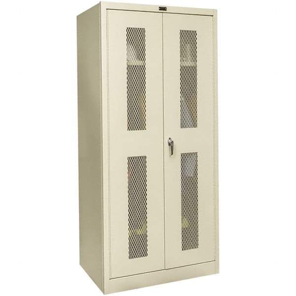 Hallowell - 1 Shelf Wardrobe Storage Cabinet - Steel, 36" Wide x 24" Deep x 72" High, Tan - All Tool & Supply