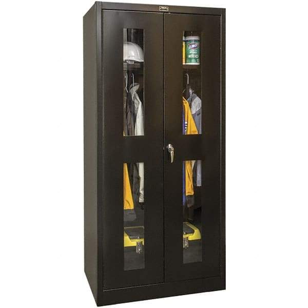 Hallowell - 1 Shelf Wardrobe Storage Cabinet - Steel, 36" Wide x 18" Deep x 72" High, Black - All Tool & Supply