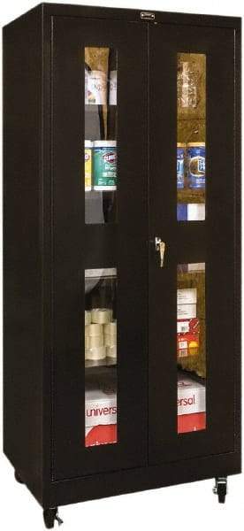 Hallowell - 4 Shelf Mobile Storage Cabinet - Steel, 36" Wide x 24" Deep x 72" High, Black - All Tool & Supply