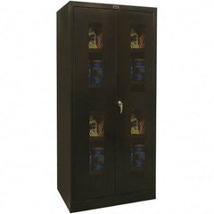 Hallowell - 4 Shelf Visible Storage Cabinet - Steel, 36" Wide x 18" Deep x 72" High, Black - All Tool & Supply