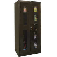 Hallowell - 4 Shelf Combination Storage Cabinet - Steel, 48" Wide x 18" Deep x 72" High, Black - All Tool & Supply