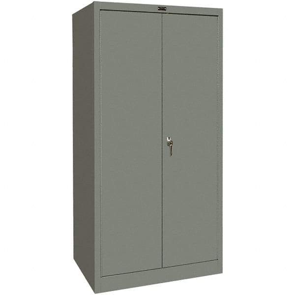 Hallowell - 1 Shelf Wardrobe Storage Cabinet - Steel, 36" Wide x 24" Deep x 72" High, Gray - All Tool & Supply