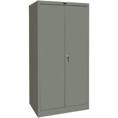 Hallowell - 4 Shelf Combination Storage Cabinet - Steel, 48" Wide x 24" Deep x 72" High, Gray - All Tool & Supply