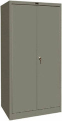 Hallowell - 4 Shelf Combination Storage Cabinet - Steel, 36" Wide x 24" Deep x 72" High, Gray - All Tool & Supply