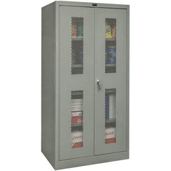 Hallowell - 4 Shelf Visible Storage Cabinet - Steel, 36" Wide x 18" Deep x 72" High, Gray - All Tool & Supply