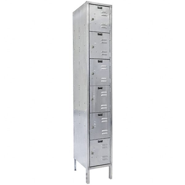 Hallowell - 6 Door, 6 Tier, Stainless Steel Locker - All Tool & Supply