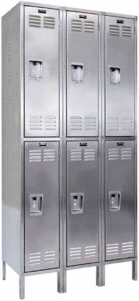 Hallowell - 6 Door, 2 Tier, Stainless Steel Locker - All Tool & Supply