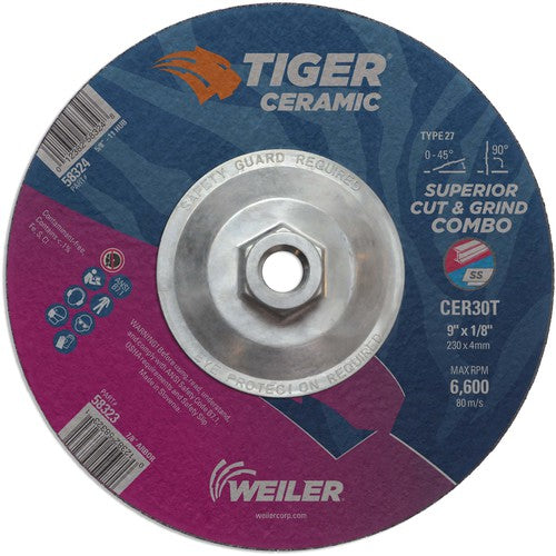 9X1/8 TIGER CERAMIC T27 COMBO WHL - All Tool & Supply