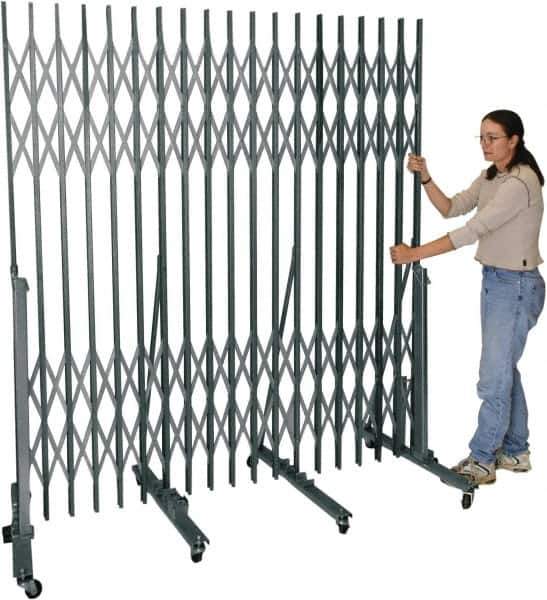 Hallowell - 6.54' High Portable Traffic Control Gate - Steel, Silver - All Tool & Supply