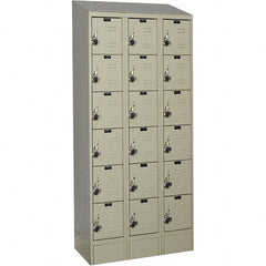 Hallowell - 18 Door, 6 Tier, Ready-Built Wardrobe & Box Lockers - All Tool & Supply