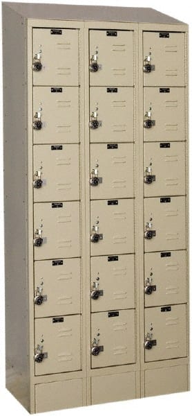 Hallowell - 18 Door, 6 Tier, Ready-Built Wardrobe & Box Lockers - All Tool & Supply