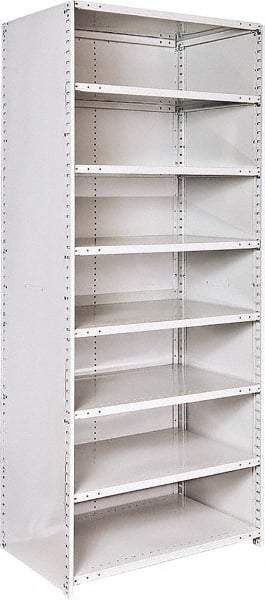 Hallowell - 8 Shelf, 500 Lb. Capacity, Closed Shelving Starter Unit - 36 Inch Wide x 24 Inch Deep x 87 Inch High, Platinum - All Tool & Supply