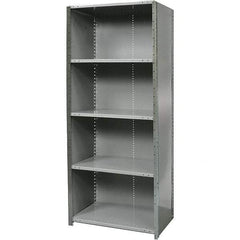 Hallowell - 5 Shelf, 500 Lb. Capacity, Free Standing Closed Shelving - 36 Inch Wide x 12 Inch Deep x 87 Inch High, Gray - All Tool & Supply