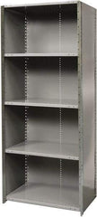 Hallowell - 5 Shelf, 800 Lb. Capacity, Free Standing Closed Shelving - 36 Inch Wide x 24 Inch Deep x 87 Inch High, Gray - All Tool & Supply