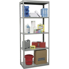 Hallowell - 5 Shelf Starter Heavy-Duty Open Steel Shelving - 800 Lb Capacity, 36" Wide x 87" High x 24" Deep, Gray - All Tool & Supply