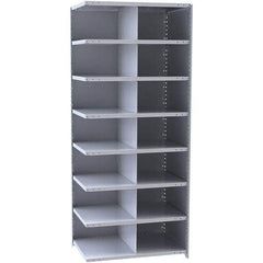 Hallowell - 14 Bin Closed Industrial Bin Shelving - 36 Inch Overall Width x 18 Inch Overall Depth x 87 Inch Overall Height, Gray Metal Bins - All Tool & Supply