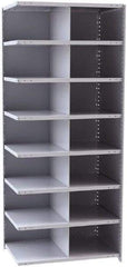 Hallowell - 14 Bin Closed Industrial Bin Shelving - 36 Inch Overall Width x 24 Inch Overall Depth x 87 Inch Overall Height, Gray Metal Bins - All Tool & Supply