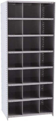 Hallowell - 21 Bin Closed Industrial Bin Shelving - 36 Inch Overall Width x 24 Inch Overall Depth x 87 Inch Overall Height, Gray Metal Bins - All Tool & Supply