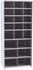 Hallowell - 21 Bin Closed Industrial Bin Shelving - 36 Inch Overall Width x 24 Inch Overall Depth x 87 Inch Overall Height, Gray Metal Bins - All Tool & Supply