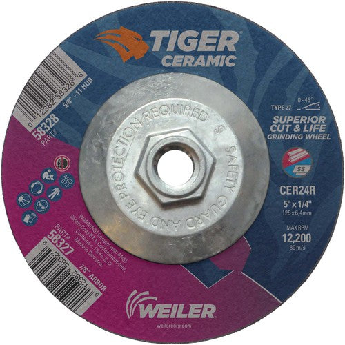 5X1/4 TIGER CERAMIC T27 GRIND WHL - All Tool & Supply