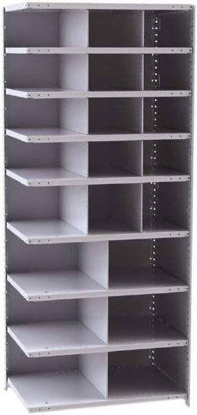 Hallowell - 21 Bin Closed Industrial Bin Shelving - 36 Inch Overall Width x 24 Inch Overall Depth x 87 Inch Overall Height, Gray Metal Bins - All Tool & Supply