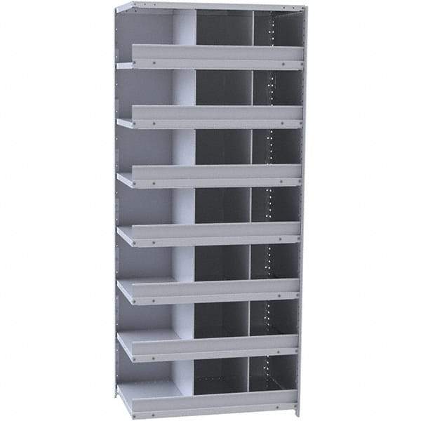 Hallowell - 21 Bin Closed Industrial Bin Shelving - 36 Inch Overall Width x 18 Inch Overall Depth x 87 Inch Overall Height, Gray Metal Bins - All Tool & Supply