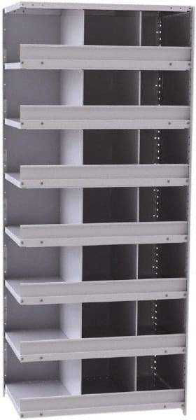 Hallowell - 21 Bin Closed Industrial Bin Shelving - 36 Inch Overall Width x 24 Inch Overall Depth x 87 Inch Overall Height, Gray Metal Bins - All Tool & Supply