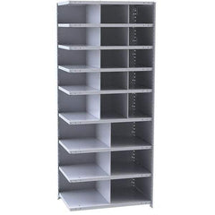 Hallowell - 21 Bin Closed Industrial Bin Shelving - 36 Inch Overall Width x 18 Inch Overall Depth x 87 Inch Overall Height, Gray Metal Bins - All Tool & Supply