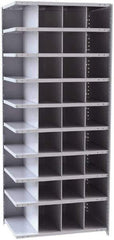 Hallowell - 36 Bin Closed Industrial Bin Shelving - 36 Inch Overall Width x 24 Inch Overall Depth x 87 Inch Overall Height, Gray Metal Bins - All Tool & Supply