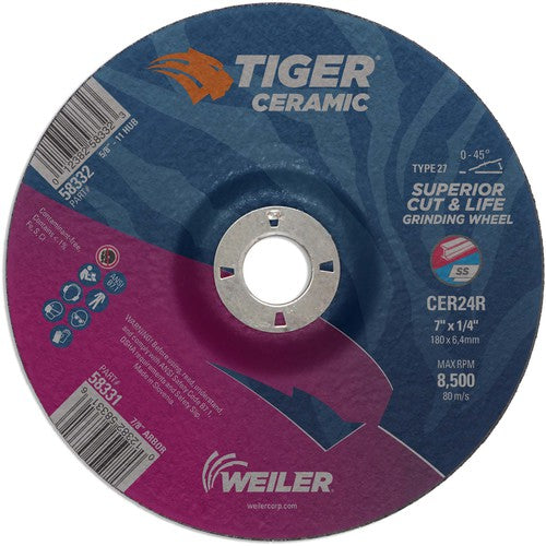 7X1/4 TIGER CERAMIC T27 GRIND WHL - All Tool & Supply