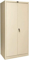 Hallowell - 1 Shelf Wardrobe Storage Cabinet - Steel, 36" Wide x 24" Deep x 78" High, Tan - All Tool & Supply