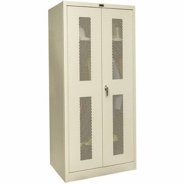 Hallowell - 1 Shelf Wardrobe Storage Cabinet - Steel, 36" Wide x 18" Deep x 78" High, Tan - All Tool & Supply