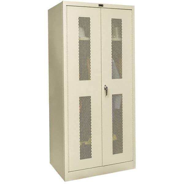 Hallowell - 1 Shelf Wardrobe Storage Cabinet - Steel, 48" Wide x 24" Deep x 78" High, Tan - All Tool & Supply