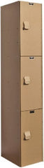 Hallowell - 3 Door, 3 Tier, Solid Plastic Locker - All Tool & Supply