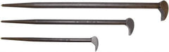 Proto - 3 Piece Rolling Head Pry Bar Set - Includes 12, 16 & 21" Lengths - All Tool & Supply