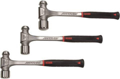 Proto - 3 Piece, 2, 2-1/2, 3 Lb Head Weight, Forged Steel, Ball Pein Hammer Set - 14-3/4, 15-1/4, 15-3/4" OAL, Shock Absorbing Grip Handles, Ball Pein - All Tool & Supply