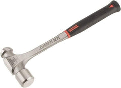 Proto - 2-1/2 Lb Head Steel Ball Pein Hammer - 15.24" Steel Handle with Grip, 1.72" Face Diam, 15-1/4" OAL, AntiVibe, Molded Textured Rubber Grip - All Tool & Supply