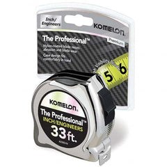 Komelon - 33' x 1" Hi-Vis Yellow/White Blade Tape Measure - All Tool & Supply