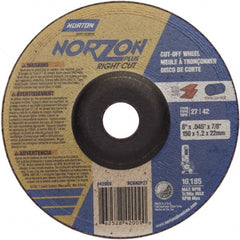 Norton - 46 Grit, 6" Wheel Diam, 7/8" Arbor Hole, Type 27 Depressed Center Wheel - All Tool & Supply