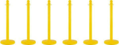 PRO-SAFE - 40" High, 2-1/2" Pole Diam, Warning Post - 14" Base Diam, Round Plastic Base, Yellow Plastic Post, For Outdoor Use - All Tool & Supply