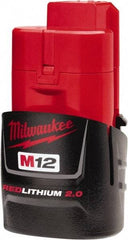 Milwaukee Tool - 12 Volt Lithium-Ion Power Tool Battery - 2 Ahr Capacity, 45 min Charge Time, Series M12 RED - All Tool & Supply